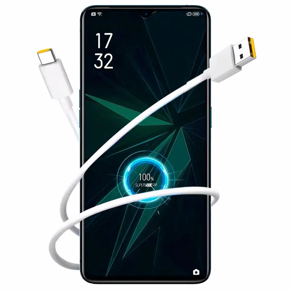 Kabel Oppo DL136 Supervooc Super Szybki USB do USB-C Type C 65W 1m przewód Biały