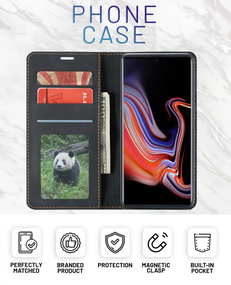 Etui zamykane z klapką portfel Alogy skórzane do Samsung Galaxy S22 Plus Czarne