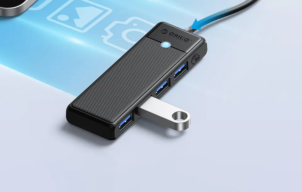 Adapter Hub 4w1 Orico USB A3.0x4 (czarny)