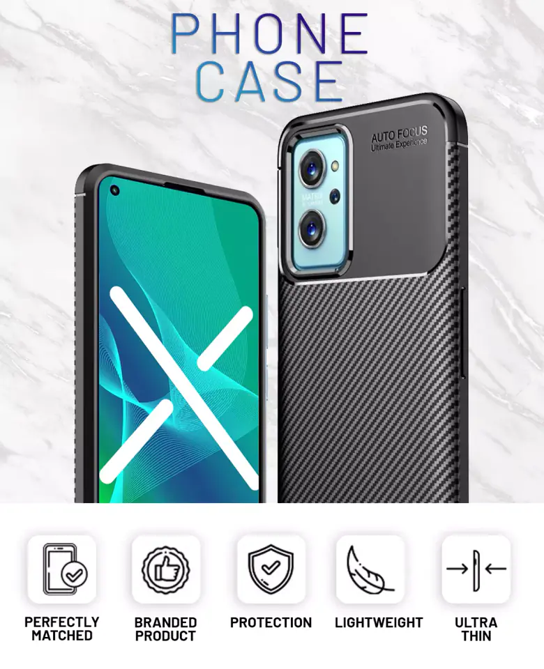 Etui do Realme 9i Alogy Rugged Armor obudowa TPU Carbon Black