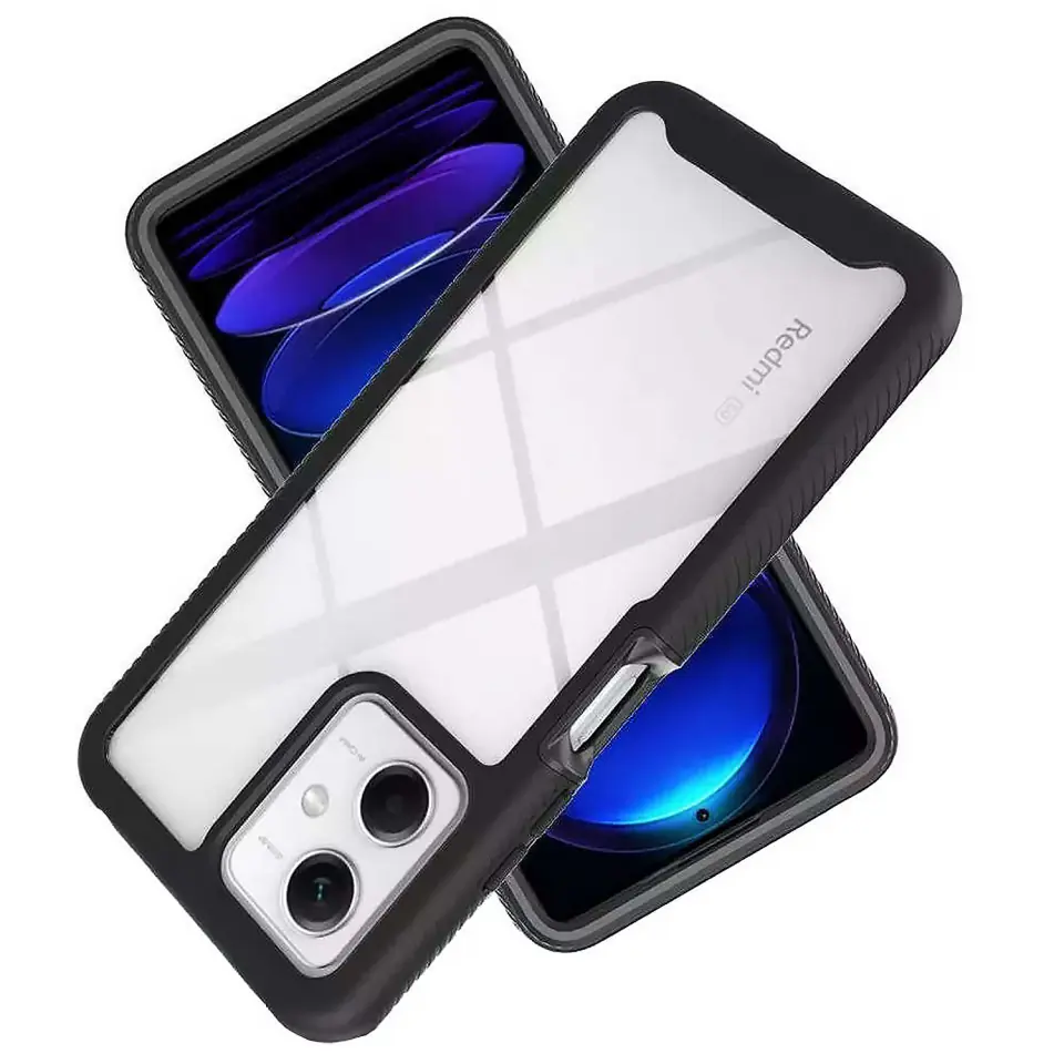 Etui do Xiaomi Redmi Note 12 5G / Poco X5 pancerne obudowa + folia na ekran hydrożelowa Case 360 Defense Pro czarne