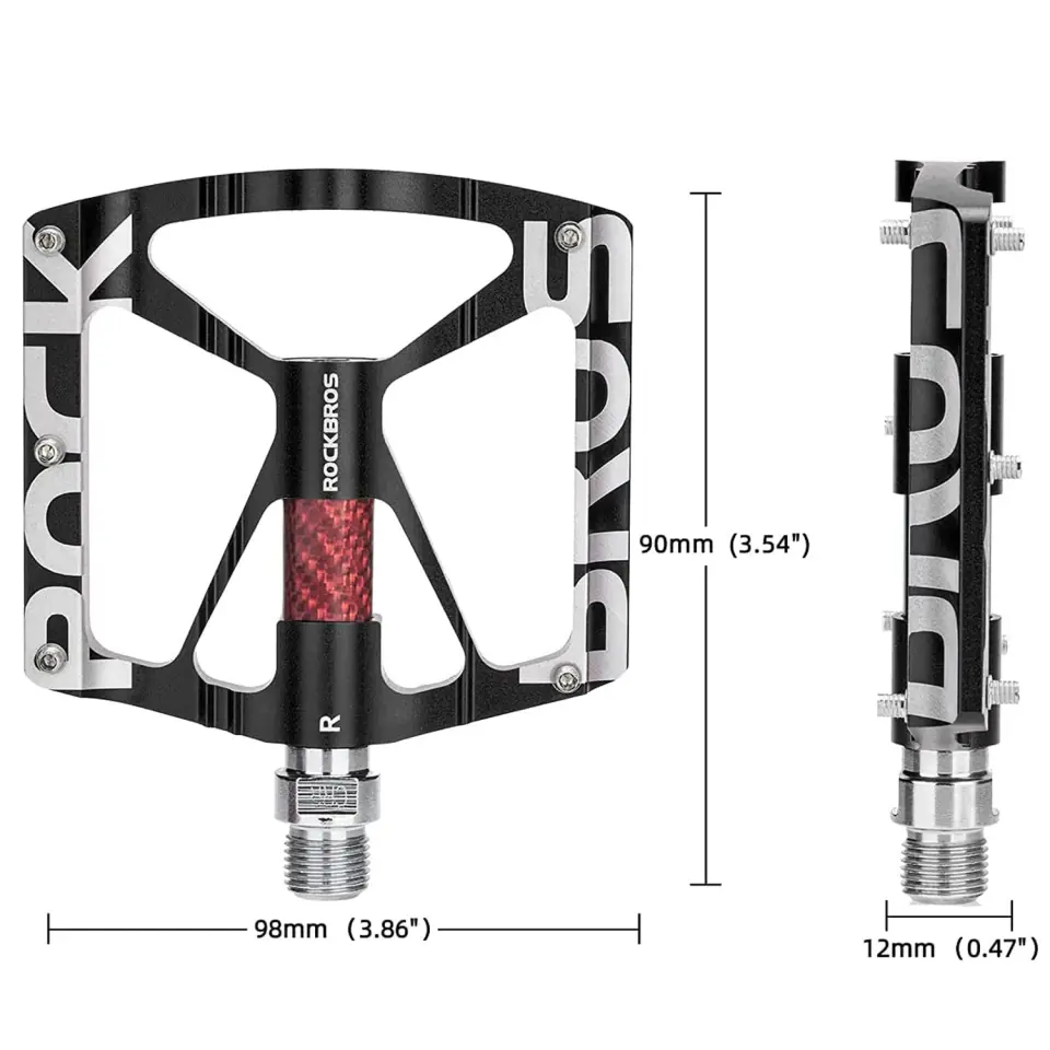 Pedały rowerowe RockBros K307T platformowe aluminiowe z 5 metalowymi pinami komplet 2szt Czarne