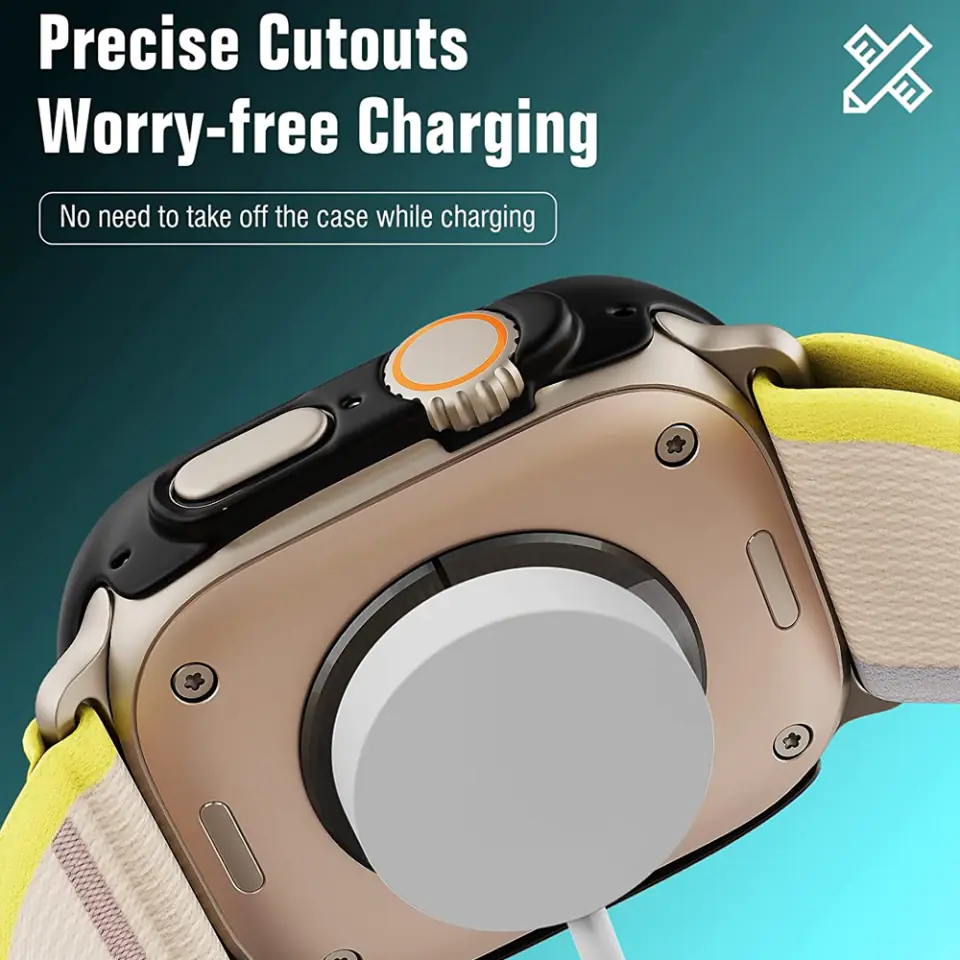 Obudowa ochronna z szkłem Alogy Protector Case 2w1 nakładka etui do Apple Watch Ultra 49mm Czarna