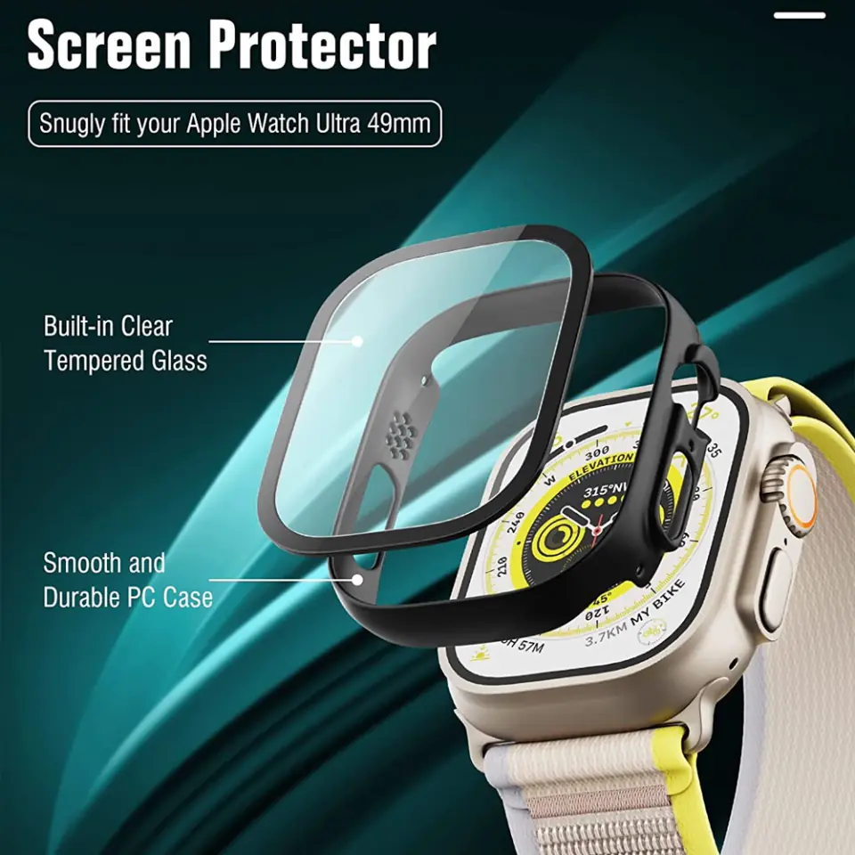 Obudowa ochronna z szkłem Alogy Protector Case 2w1 nakładka etui do Apple Watch Ultra 49mm Czarna