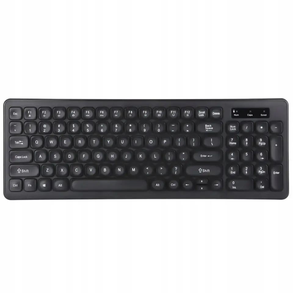 Marvo DCM004WE BK, klawiatura z myszką bezprzewodową, US, biurowy, bezprzewodowa rodzaj czarna