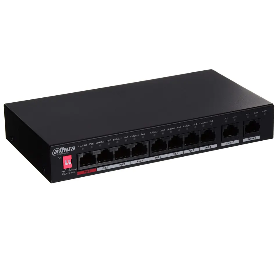 SWITCH POE PFS3010-8ET-96-V2 8-PORT DAHUA - PoE Switches with 8 Ports  support - Delta
