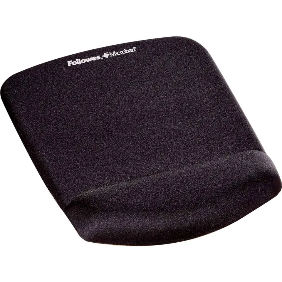 Podkładka pod mysz i nadgarst. Fellowes PlushTouch, ergonomiczna, piankowa, czarna, 20x24.5 cm, 2 cm, Fellowes, tekstylna powierzc