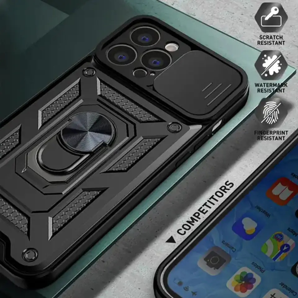 Etui Alogy Camshield Stand Ring z osłonką na aparat do Apple iPhone 13 Pro