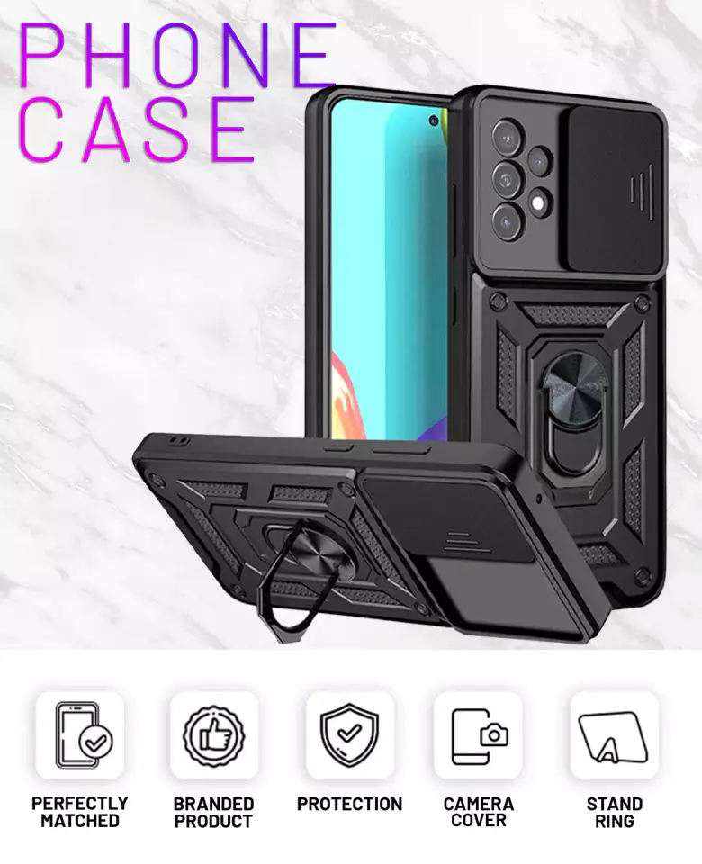 Etui Alogy Camshield Stand Ring z osłonką na aparat do Samsung Galaxy A73 / A73 5G