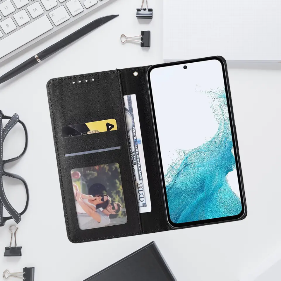 Etui ochronne z klapką skórzany portfel Alogy Wallet Case obudowa na telefon do Samsung Galaxy A34 5G Czarne