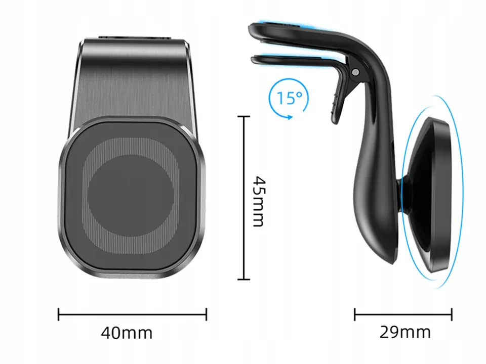 Magnetyczny Uchwyt Samochodowy do Kratki Nawiweu MAG 2 czarny