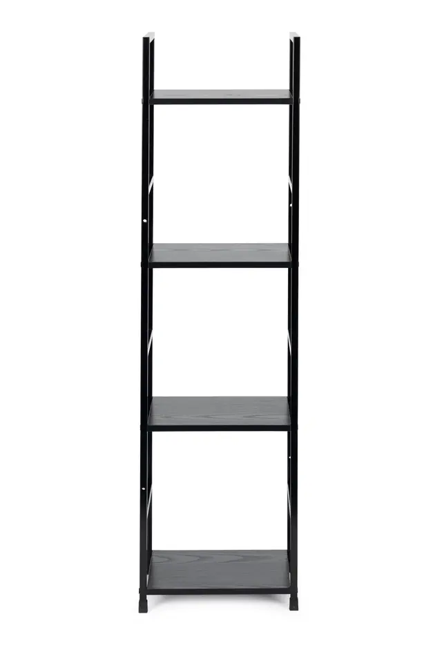 Regał drewniany nowoczesny metalowa rama LOFT 4 półki czarny ModernHome