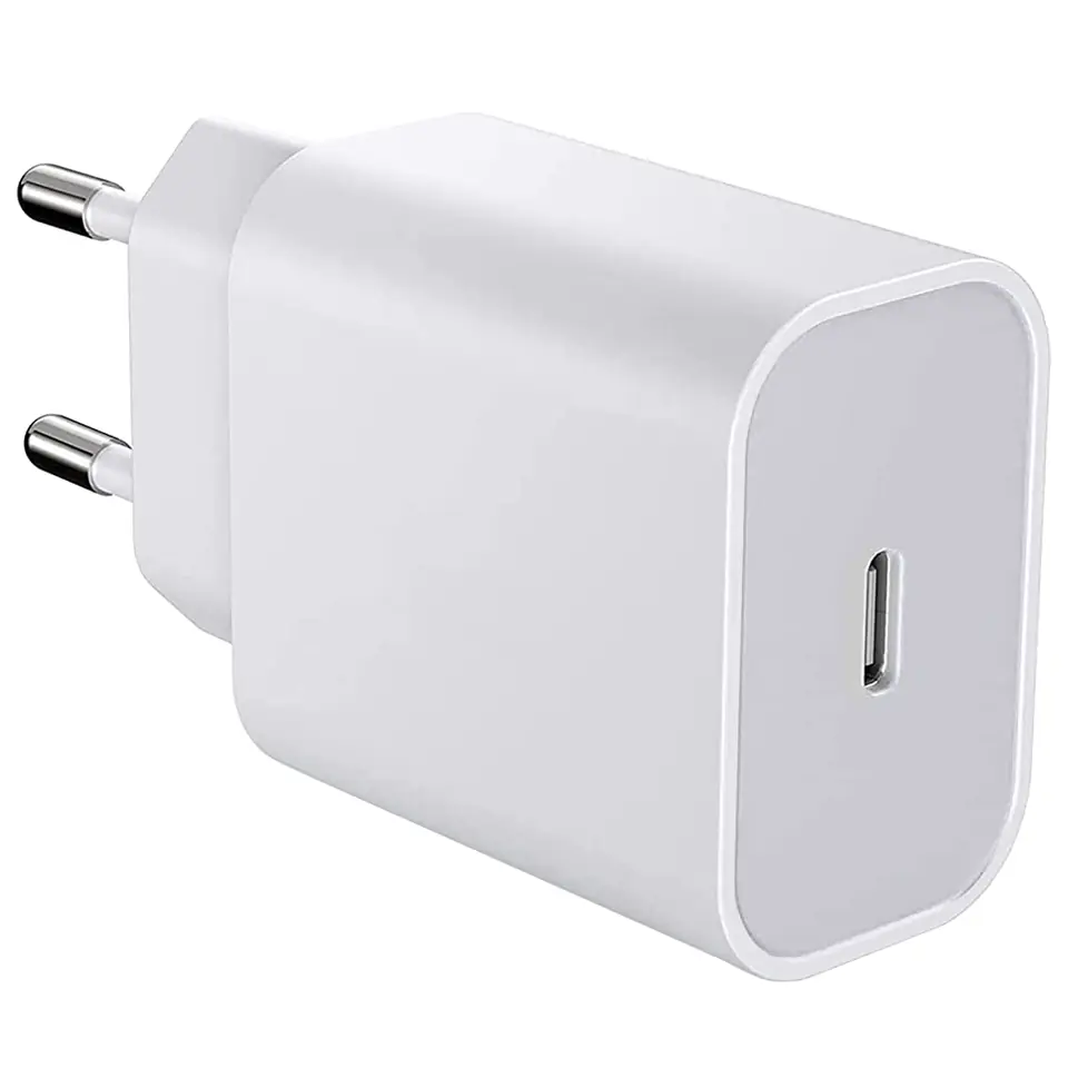 Ładowarka sieciowa Denmen szybka USB-C Type C PD 20W 3.6A Biała