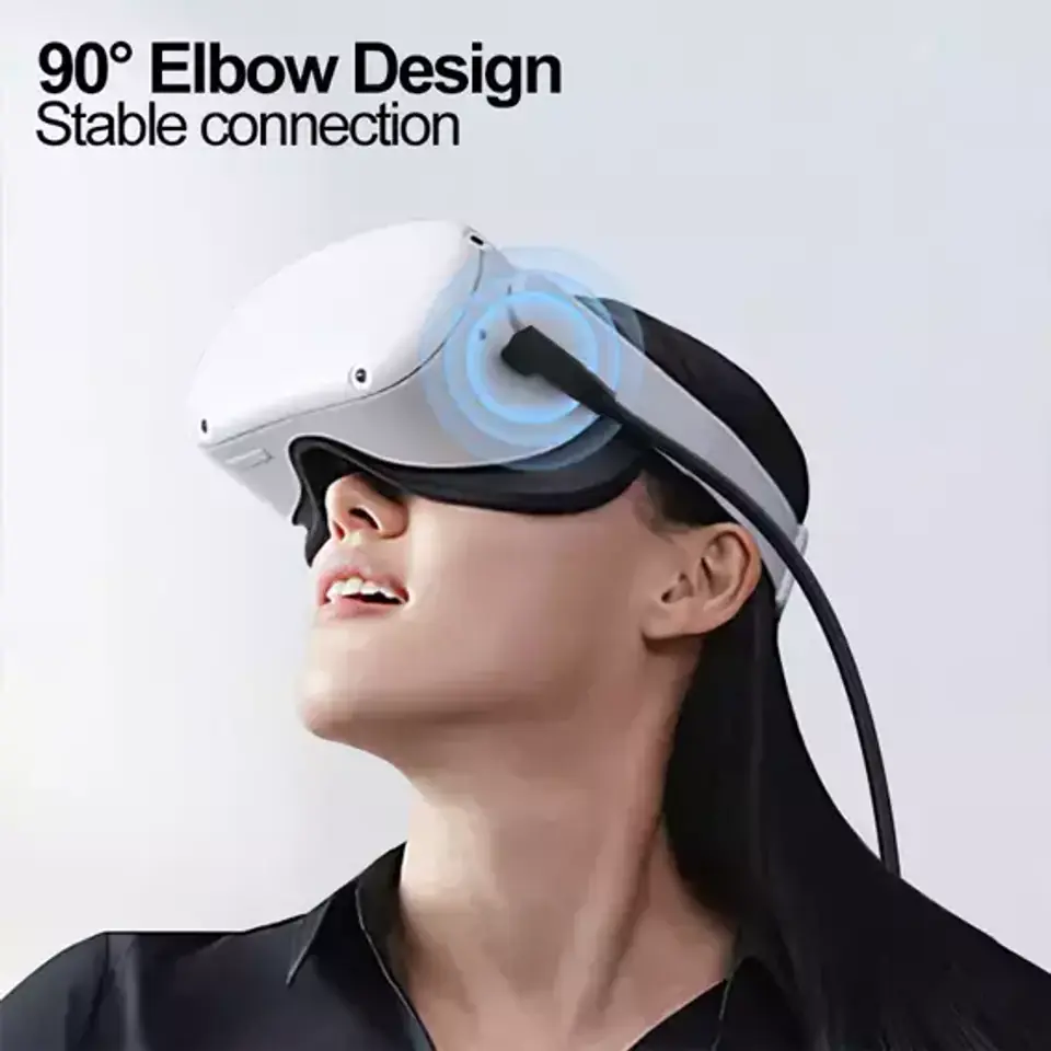 Kabel do okularów VR Alogy przewód USB do USB Type-C 5m do Oculus Link Quest 1 2 3 Czarny