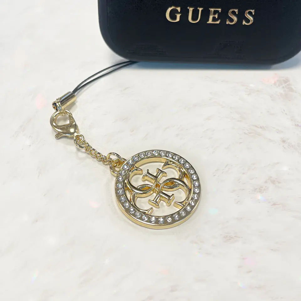 Guess zawieszka GUCPM4DRD Phone Strap 4G Rhinestone Charm