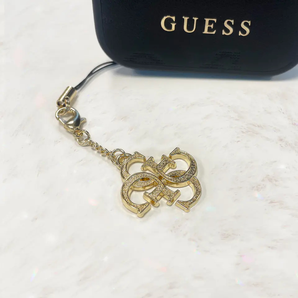 Guess zawieszka GUCPM4GID Phone Strap 4G Glitter Charm