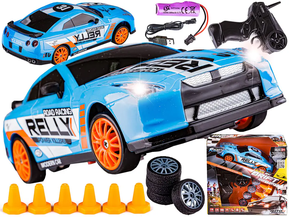 RC Drift Car, High Speed Racing Sport Toy Car 2.4GHz 1:24 Scale 4WD for  Adults