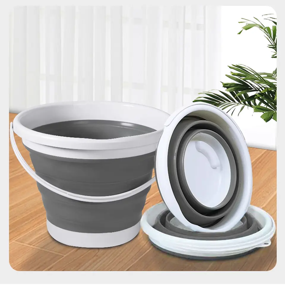 DUŻE WIADRO Z RĄCZKĄ SKŁADANE SILIKONOWE WIADERKO 5L