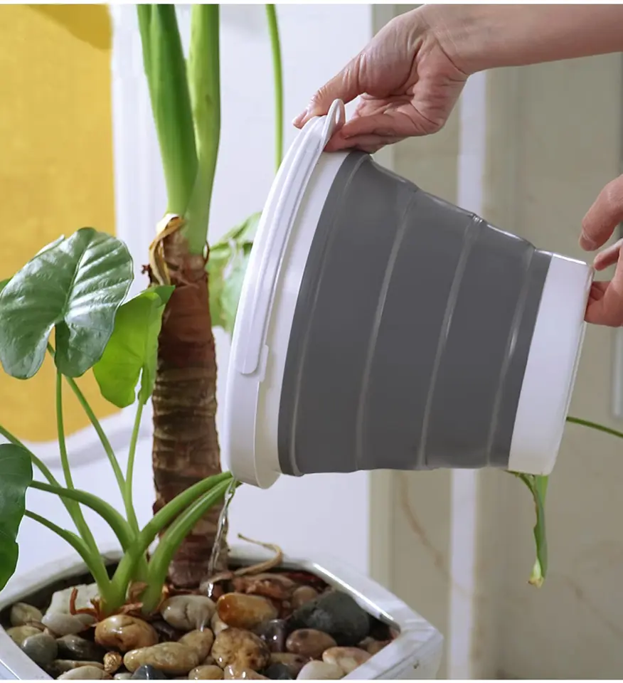 DUŻE WIADRO Z RĄCZKĄ SKŁADANE SILIKONOWE WIADERKO 5L