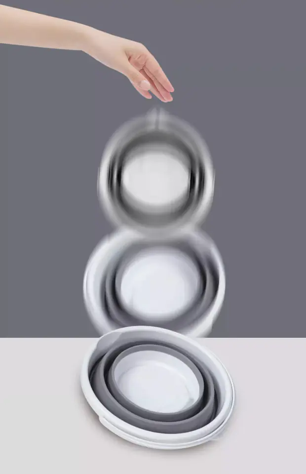 DUŻE WIADRO Z RĄCZKĄ SKŁADANE SILIKONOWE WIADERKO 5L