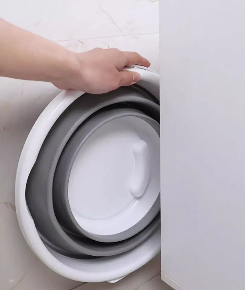 DUŻE WIADRO Z RĄCZKĄ SKŁADANE SILIKONOWE WIADERKO 5L