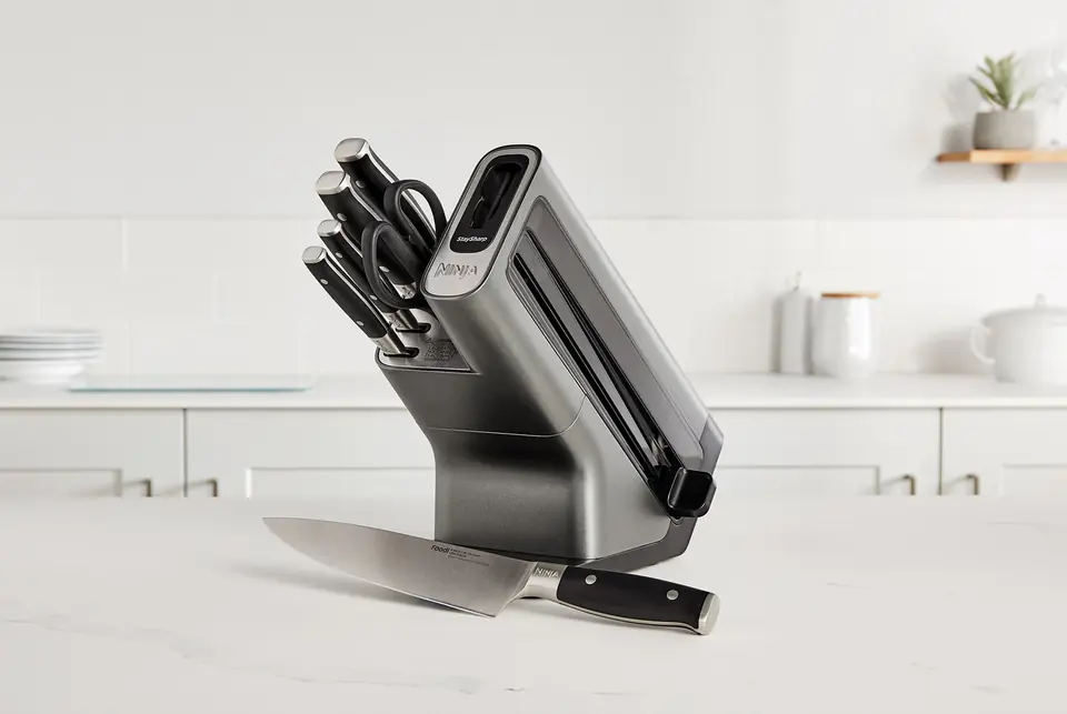 Ninja Foodi StaySharp Slot knife block Stainless steel Black, Silver