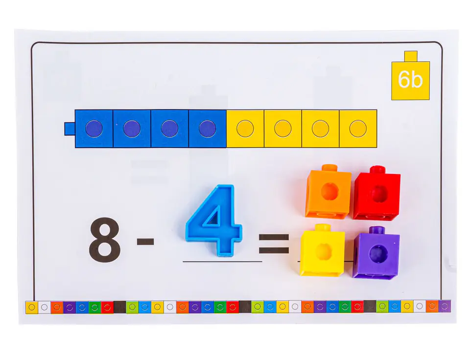 Klocki, Układanka + Karty Gra Logiczna, Nauka Liczenia I Matematyki,