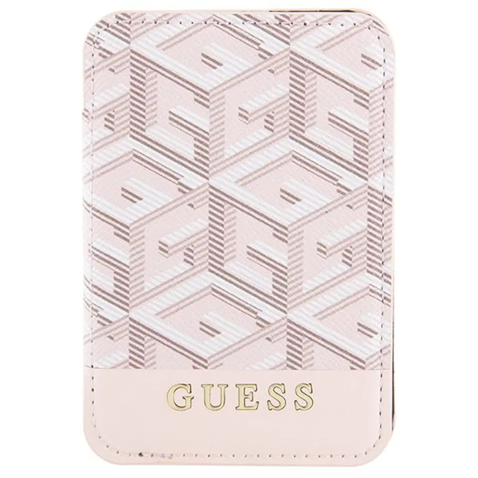 Guess Wallet Card Slot GUWMSHGCFSEP MagSafe GCube stripe różowy/pink