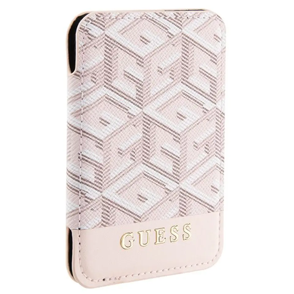 Guess Wallet Card Slot GUWMSHGCFSEP MagSafe GCube stripe różowy/pink