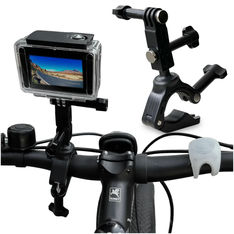 Uchwyt rowerowy do GoPro Hero 11 10 9 8 DJI Action do kamer na kierownicę motocykl rower JX-005 czarny