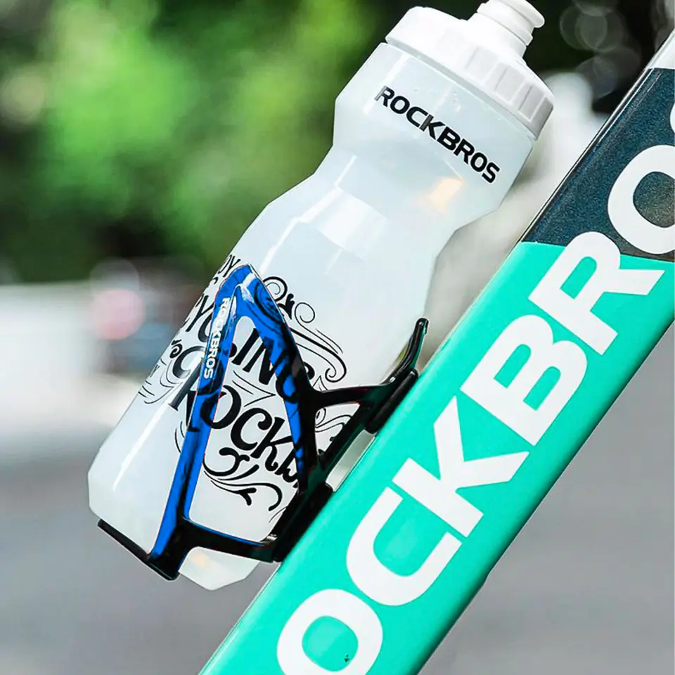 Koszyk na bidon napój butelkę wodę uchwyt rowerowy do bidonu RockBros Niebieski