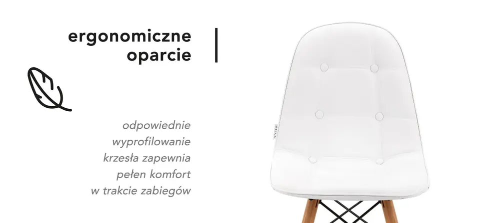 4Rico Krzesło skandynawskie QS-185 eco skóra białe