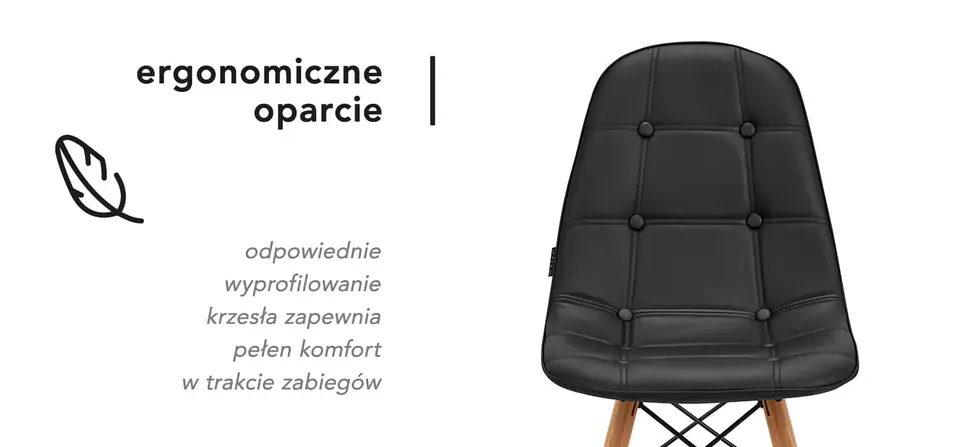 4Rico Krzesło skandynawskie QS-185 eco skóra czarne