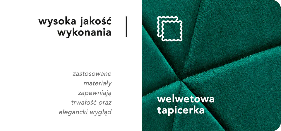 4Rico Krzesło skandynawskie QS-186 aksamit zielone