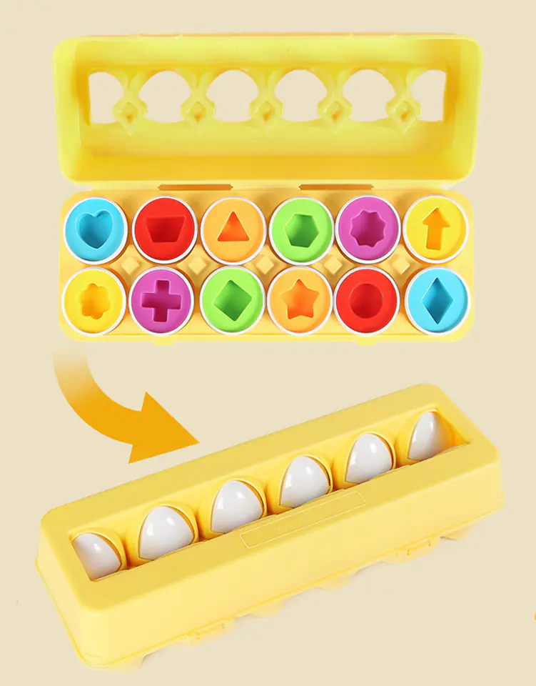 PUZZLE UKŁADANKA MONTESSORI KSZTAŁTY JAJKA SORTER