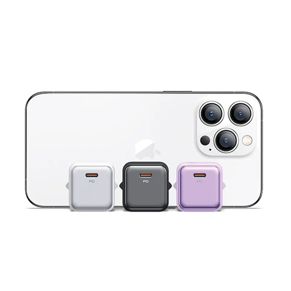 USAMS Ład. siec. 1xUSB-C PD20WPD3.0 Fast Charging US-CC183 + kabel USB-C/Lightning US-SJ610 biały/white YX Series YXXLOGTC03