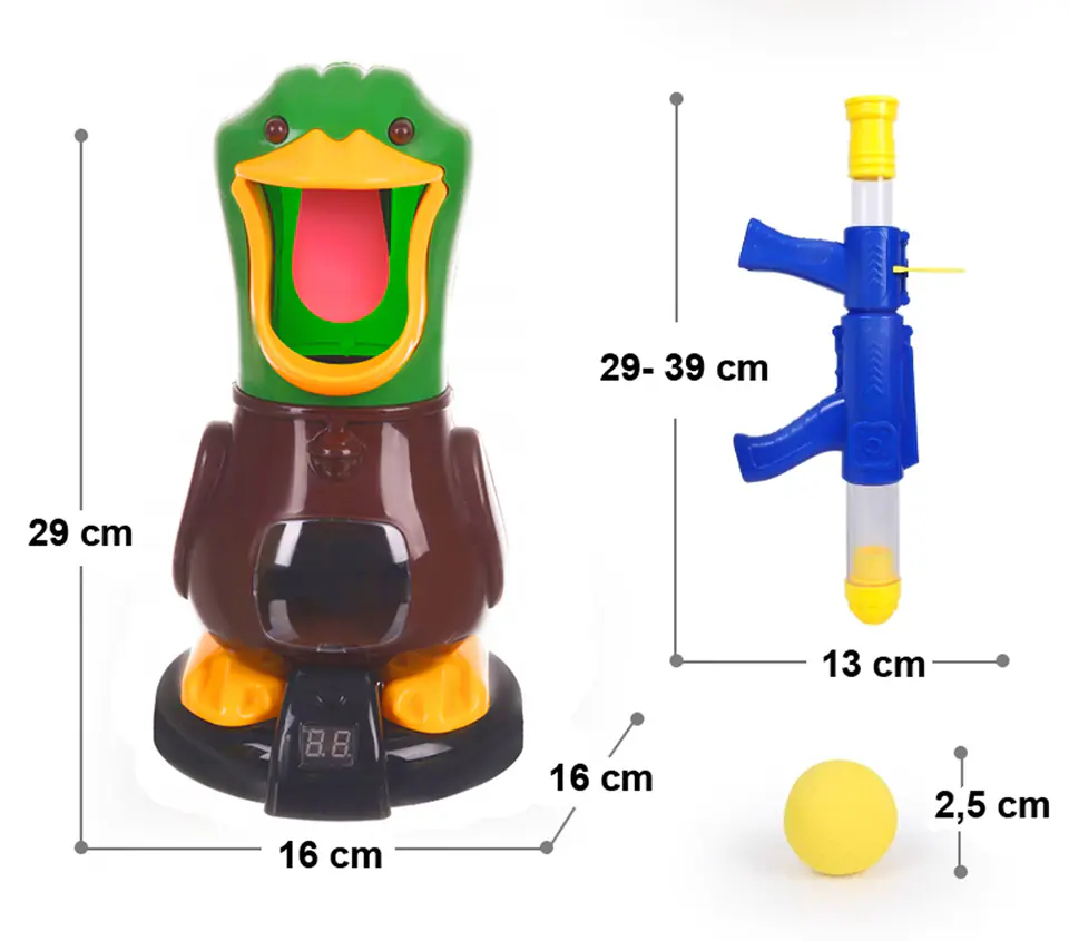 GŁODNA KACZKA STRZELANIE DO CELU PISTOLET KULKI