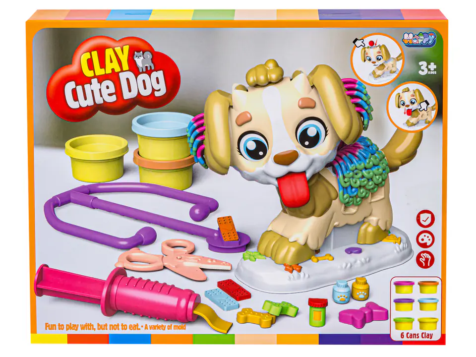 Kreatywny zestaw z masą plastyczną, ciastolina PIESEK U WETERYNARZA, STYLISTY