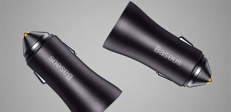 Ładowarka samochodowa Baseus Golden Contactor Max USB + USB-C Type C PD QC4.0 60W Szara