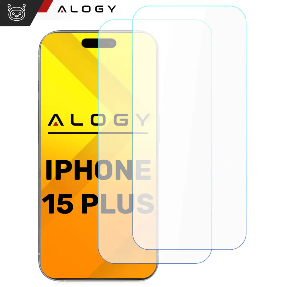 2x Szkło hartowane 9H do iPhone 15 Plus / 15 Pro Max / 16 Plus na ekran Alogy Screen Protector PRO+