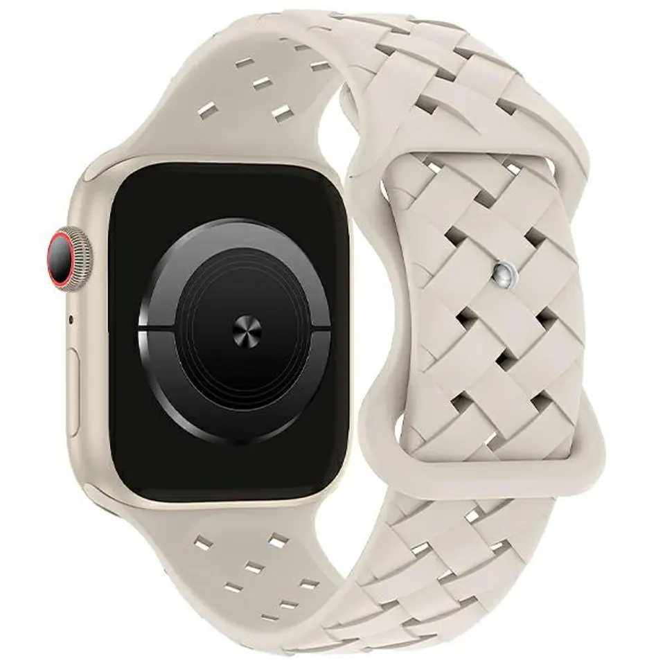 Beline pasek Apple Watch Silicone Woven 38/40/41mm beżowy /starlight box