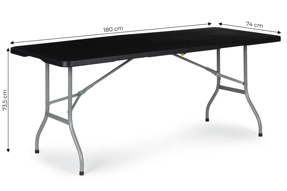 Stół składany cateringowy ogrodowy bankietowy 180 cm czarny MultiGarden