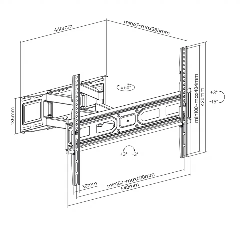 Uchwyt do TV 37-80" 40kg Art AR-90 regulacja pion i poziom