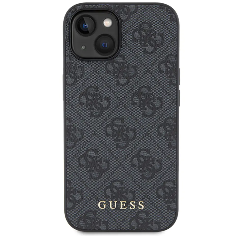 Guess GUHCP15MG4GFGR iPhone 15 Plus / 14 Plus 6.7" szary/grey hard case 4G Metal Gold Logo