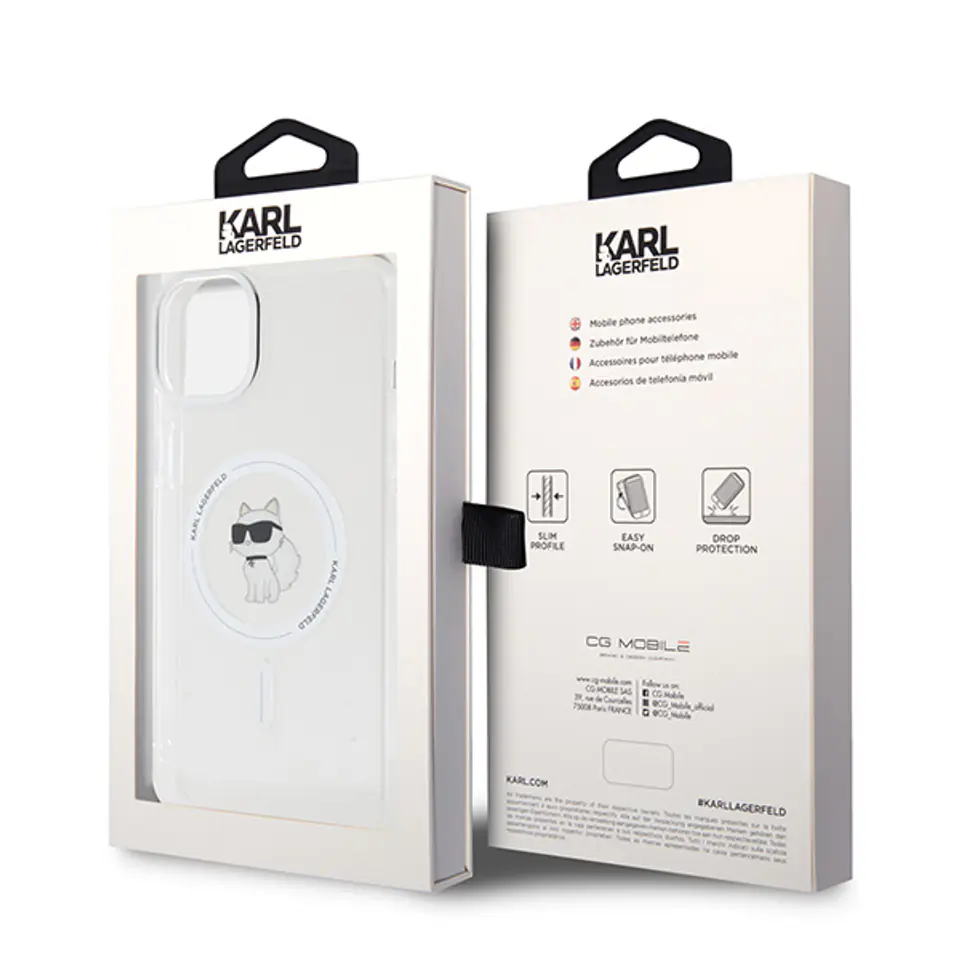 Karl Lagerfeld KLHMP15SHFCCNOT iPhone 15 / 14 / 13 6.1" transparent hardcase IML Choupette MagSafe