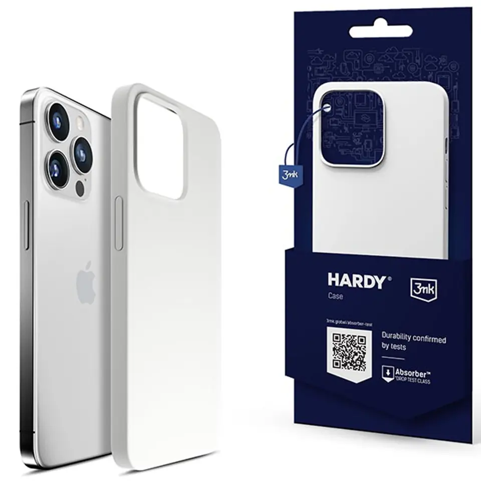 3MK Hardy Case iPhone 15 Plus / 14 Plus 6.7" srebrno-biały/silver-white MagSafe