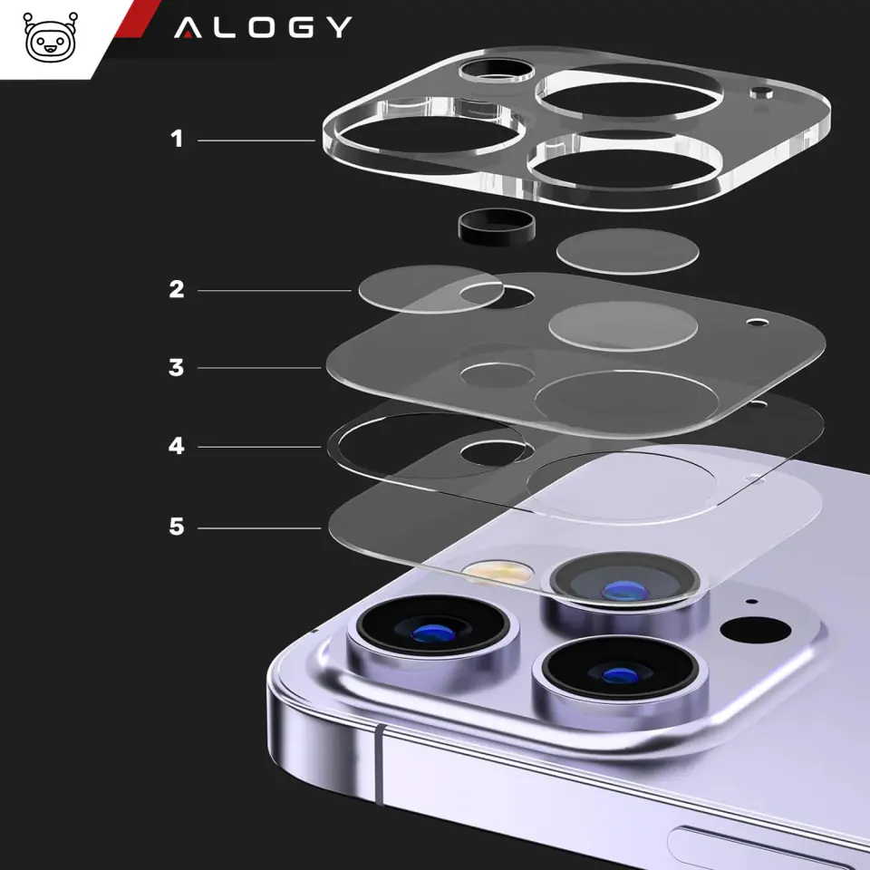 2x Szkło na obiektyw aparat do iPhone 15 / 15 Plus Alogy lens clear przezroczyste