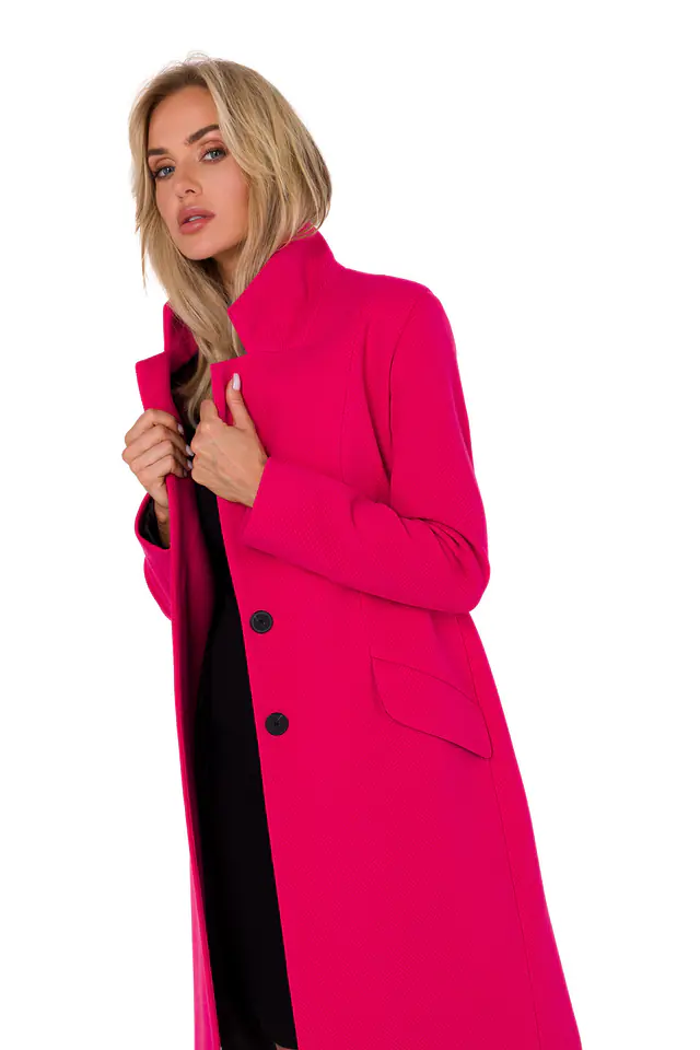 Płaszcz zapinany, kolor fuksja M758, rozmiar M