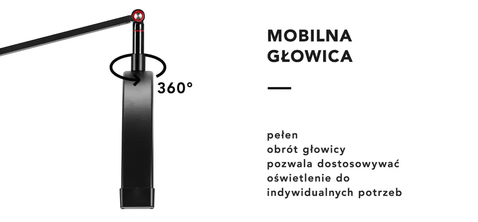 Lampa zabiegowa Glow MX3 do blatu czarna