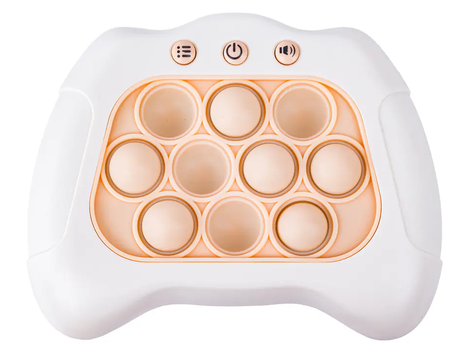 Zabawka Gra Elektroniczna Antystresowa Pop IT Sensoryczna, Wypychanka, Pad, Kontroler BIAŁY